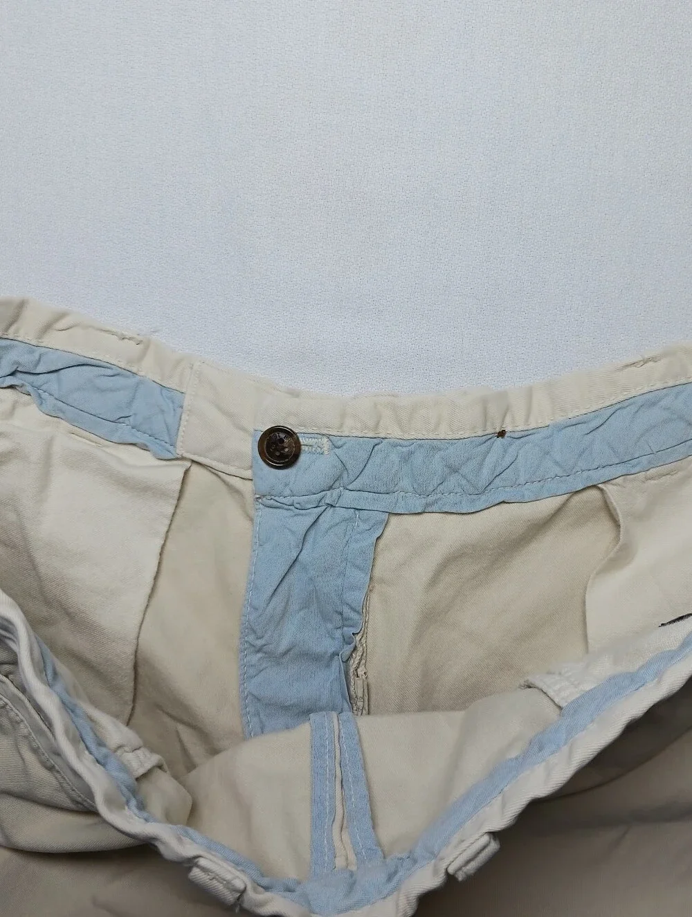 Brooks Brothers Mens Cotton Twill Bermuda Shorts Size 36 Ivory 9.5